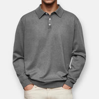 Aiden™ | Langarm-Polo in Grau