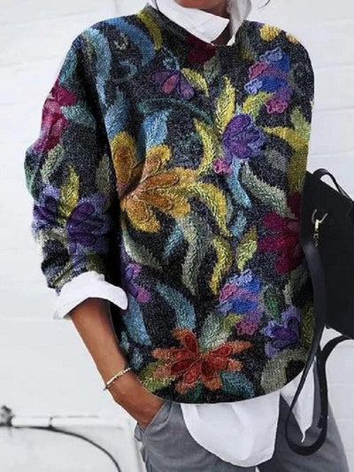 Stylischer Blumen-Pullover für die kühle Jahreszeit - Komfort und Eleganz für Anna