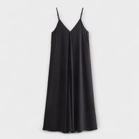 Long Slip Dress in Schwarz