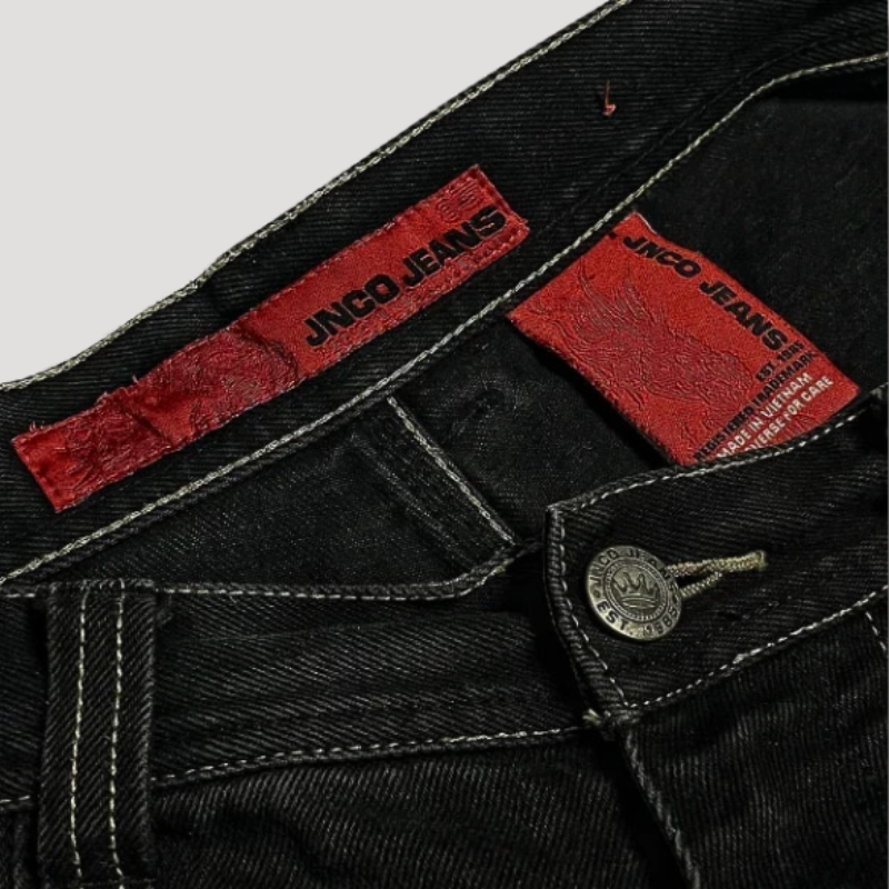 Schwarze Baggy-Jeans mit Hoher Taille – Raven