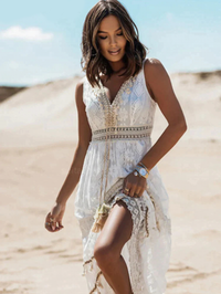 Alicia™ - Boho Kleid in Weiß