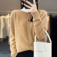 Leonie | Merinowoll-Cardigans in Camel