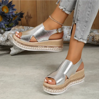 Amelie | Bequeme Orthopädische Sandalen mit Stil in Silber