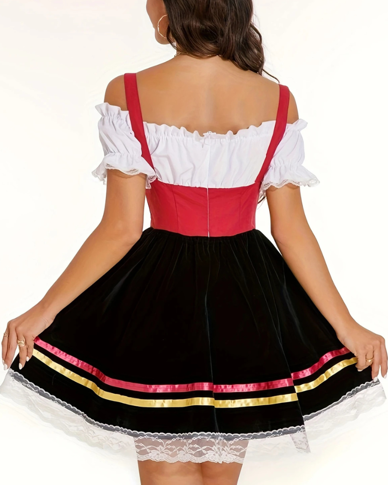 Katharina | Schulterfreies Mini Dirndl Kleid für Damen