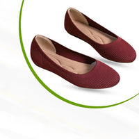 Schwarze Ballerinas Damen mit Arch Support – Bequeme Ballerina Schuhe für Alltag und Frühling in Rot