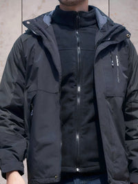 Wind- und wasserdichte Wanderjacke mit Kapuze - Scott in Schwarz