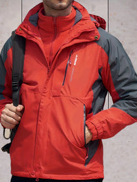 Wind- und wasserdichte Wanderjacke mit Kapuze - Scott in Rot