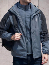 Wind- und wasserdichte Wanderjacke mit Kapuze - Scott in Grau