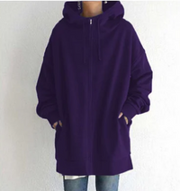 Hoodie mit Reißverschluss für Herbst und Winter in Dunkellila