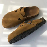 Maximilian | Herren Orthopädische Leder-Slip-on-Pantoletten in Braun