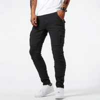 Norman | Herren Cargo Skinny Jeans in Schwarz