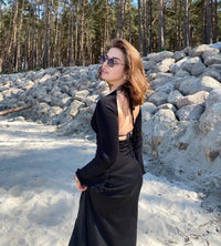 Isabella | Strick-Maxikleid in Schwarz