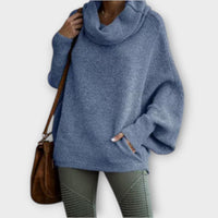 Lea | Eleganter Strickpullover für Damen in Schildpatt in Blau