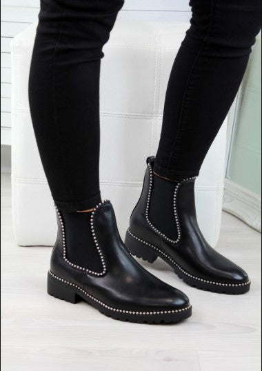 Klassische schwarze Damenstiefeletten - Shanty