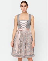 Heidi Dirndl Damen – Modernes Kleid für Oktoberfest in Grau