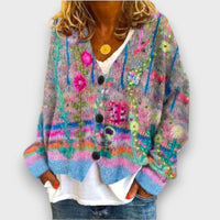 Esmira – Strickjacke mit Muster in Blau