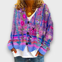 Esmira – Strickjacke mit Muster in Violett
