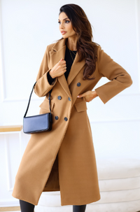 Warmer Wintermantel für Frauen - Wendelgard in Khaki