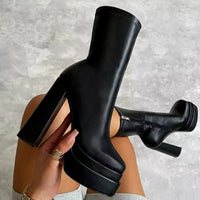 Stylische hohe Stiefel für Frauen - Lize in Schwarz
