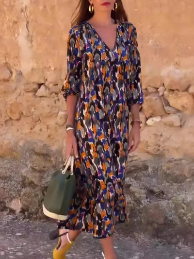 Alma -Lässiges Kleid mit V-Ausschnitt