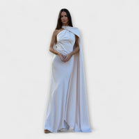 Schickes Off-Shoulder Halter Maxikleid in Weiß