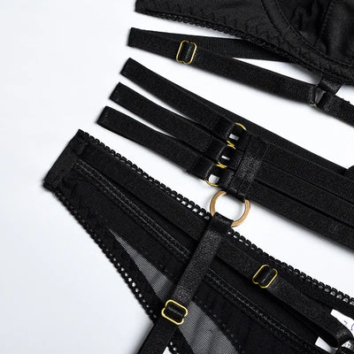 Obsidian | 3-teiliges französisches Dessous-Set