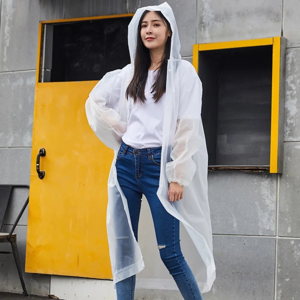 Elegante lange Regenjacke für Damen, wasserdicht, unisex