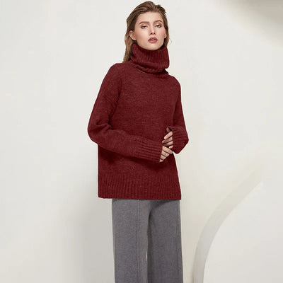 Brenda - Weicher Kaschmir-Rollkragenpullover mit Rippbündchen