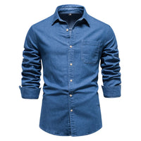 Hunter | Knopfleiste Classic-Fit Hemd in Blau