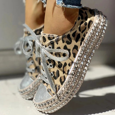 Damen Sneaker für den Sommer mit Leopardenmuster