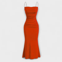 Mia Muse - Elegantes Maxi-Party-Kleid in Orange
