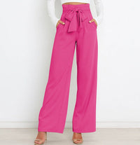 Isabella - Elegante Damenhose mit weitem Bein in Rosenrot