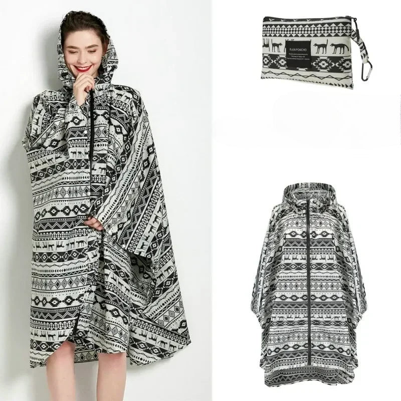 Damen Regenponcho mit Kapuze – Wasserdicht und stylisch für Outdoor-Aktivitäten