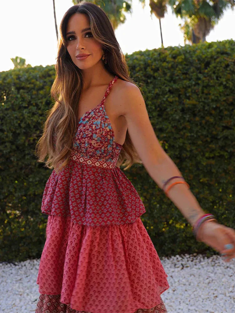 Mona - Klassisches Maxikleid mit Blumendruck