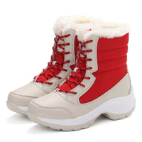 Damen Plateau-Schneestiefel | Lässig in Rot