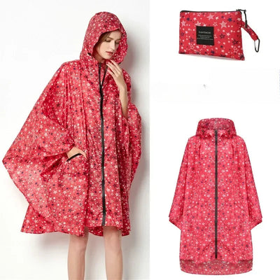 Damen Regenponcho mit Kapuze – Wasserdicht und stylisch für Outdoor-Aktivitäten