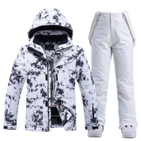 Damen Winter Skianzug | Jacke und Hose in Schwarz / Weiß