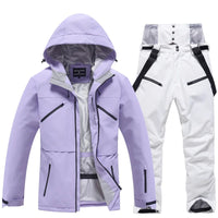 Unisex Winter Skianzug | Zweiteiliges Set in Lila / Weiß