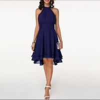 Damen Halter Mini Hochzeitsgast Kleid in Navy