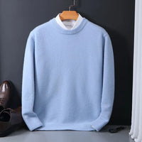 Pullover Herren Klassisch Rundhals | Elegant & Weich in Hellblau