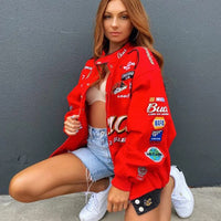 Oversized Hip-Hop Streetjacke für trendbewusste Frauen in Stil 2