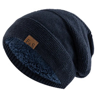Luxe Eleganz Fleecemütze in Marineblau
