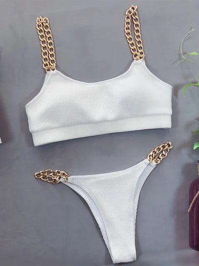 Helga® | Eleganter Neckholder-Badeanzug mit Rüschen