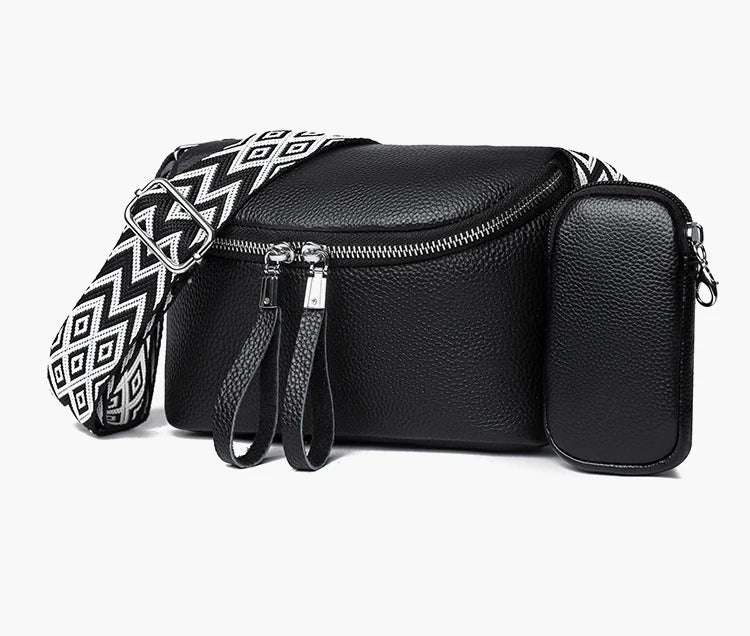 Nina | Finsläpad PU Leder-Umhängetasche