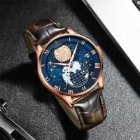 Business-Style Quartz Watch in Gold Blau