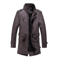 Cole™ Jaqueta de couro longa in Braun