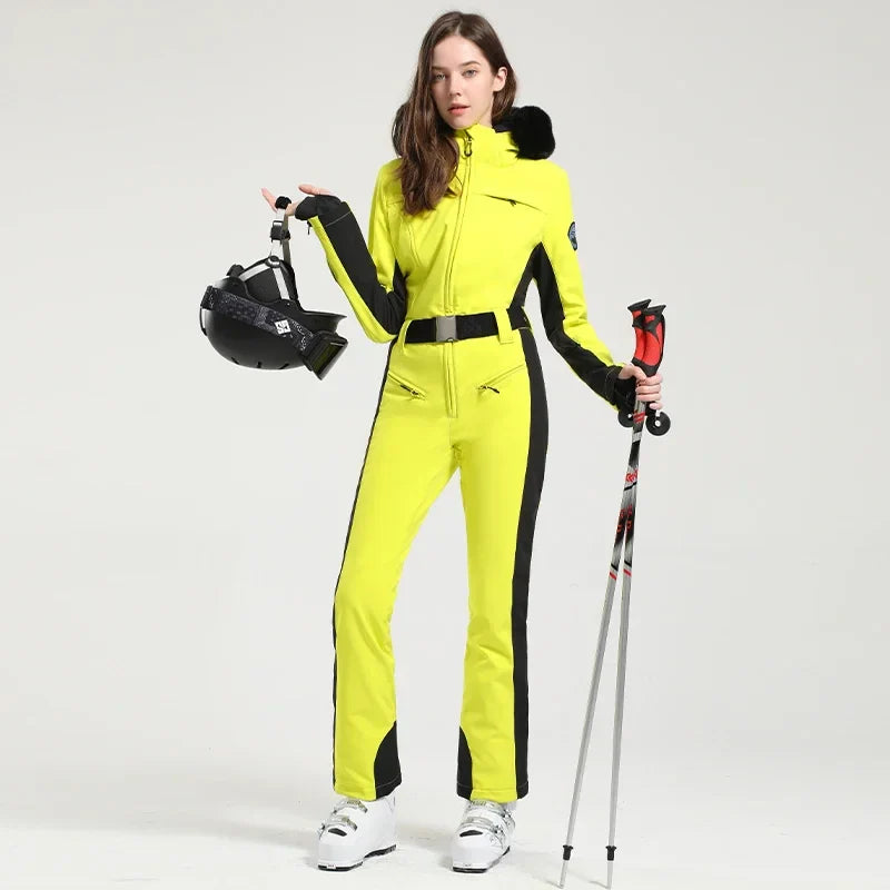Einteiliger Skianzug für Damen | Wintersportbekleidung