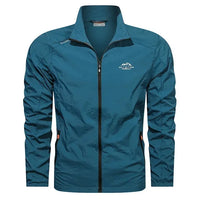 Klassische, luftige Windbreaker-Jacke für Männer - Pier in Denim Blau