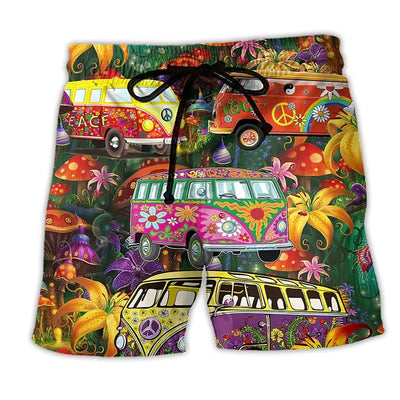 Herren Badeshorts für den Sommer mit Kordelzug und Grafikdruck