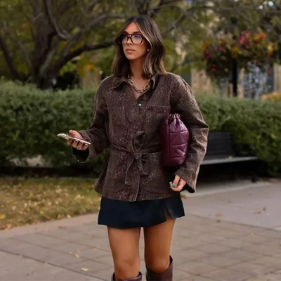 Elsie - Jeansjacke mit Leopardenmuster